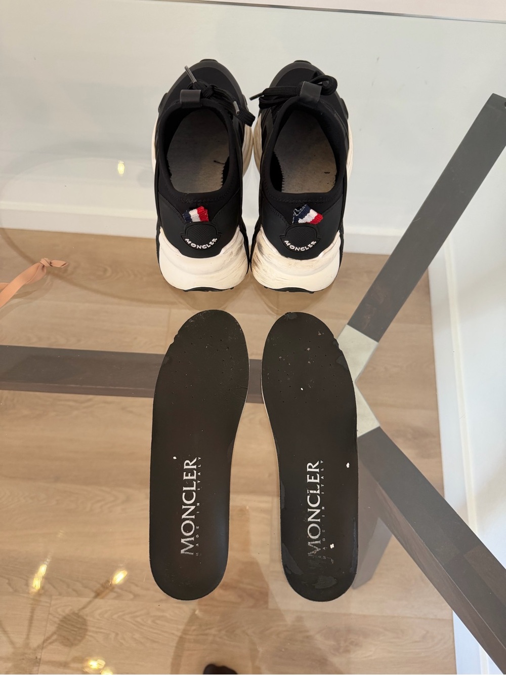 Moncler Black Neoprene Sneakers Chunky Sole Logo Size 6.5 - Picture 12 of 15